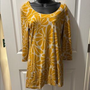 Boden Floral Yellow Tunic Top
